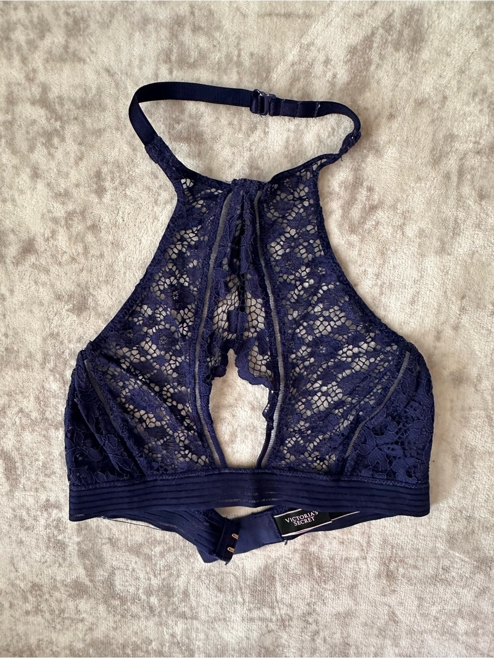 Victoria's Secret Navy Lace Halter Bralette